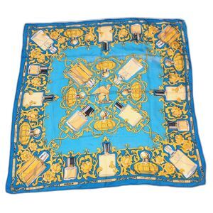 Vintage Monteil Paris Silk Scarf Perfume Bottles Large 33 in. Hand Rolled